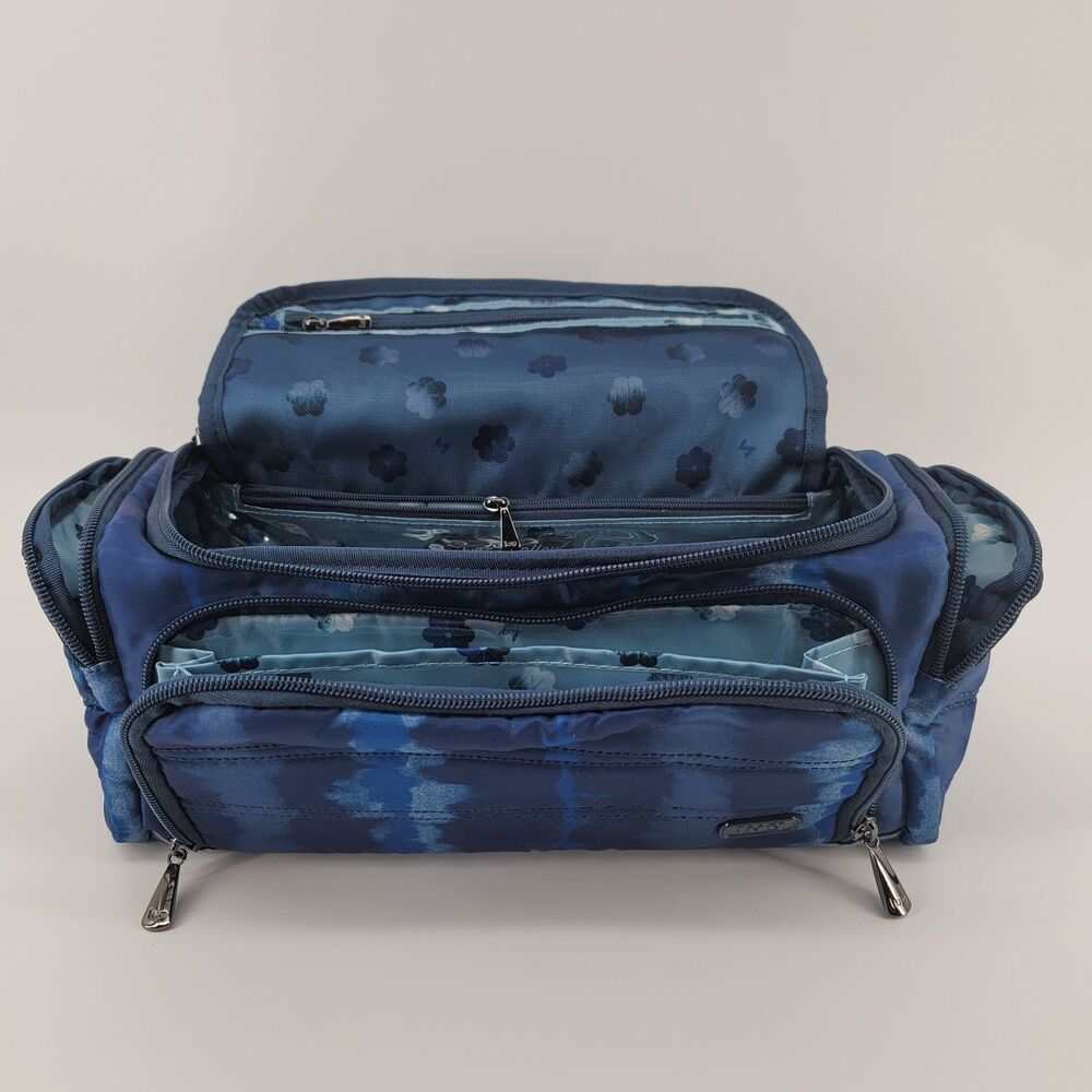 lug 2-Piece Set Trolley And Mini Trolley Cosmetic Cases Shibori Blue - Picture 5 of 8